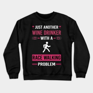 Wine Drinker Race Walking Crewneck Sweatshirt